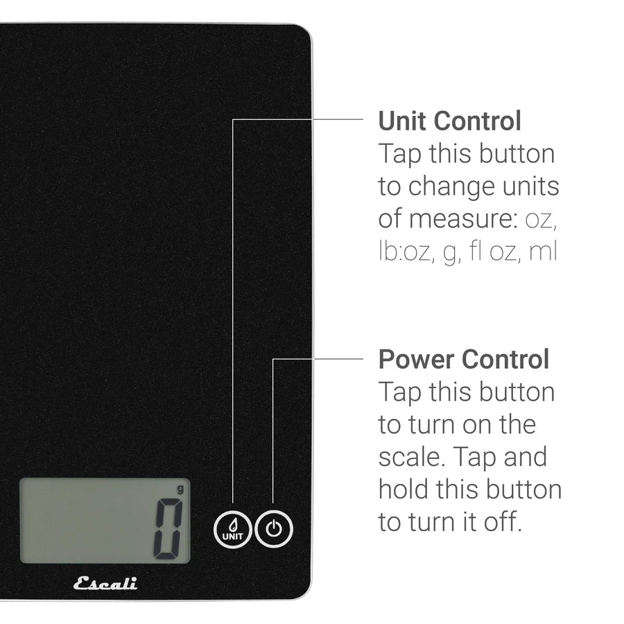 Escali Arti Glass Kitchen Scale - Black