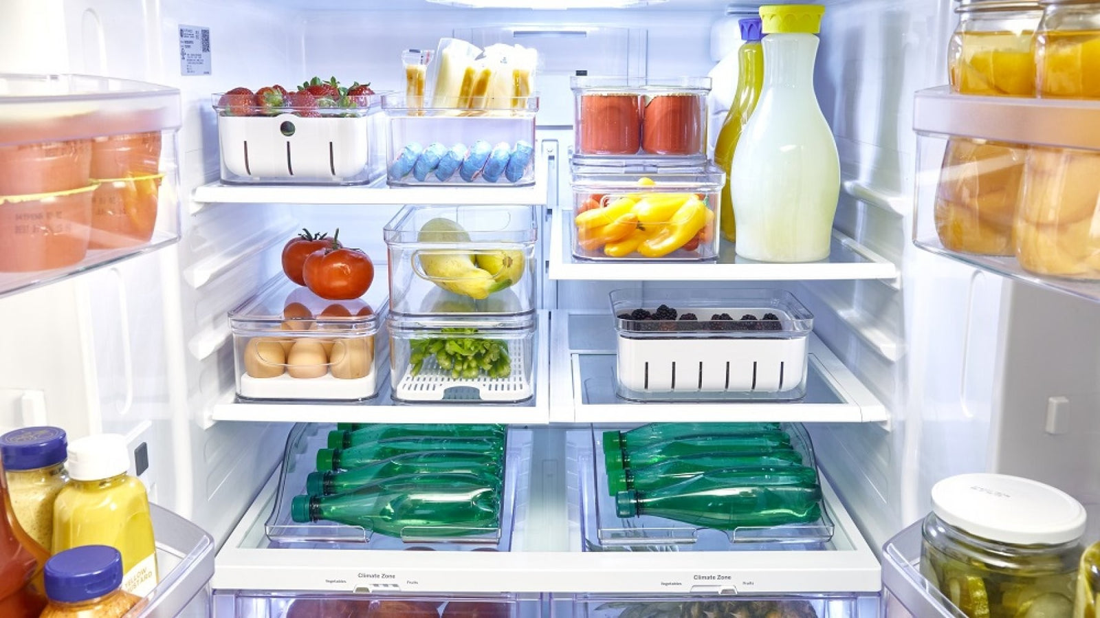 iDesign Crisp Divided Produce Storage Bin White