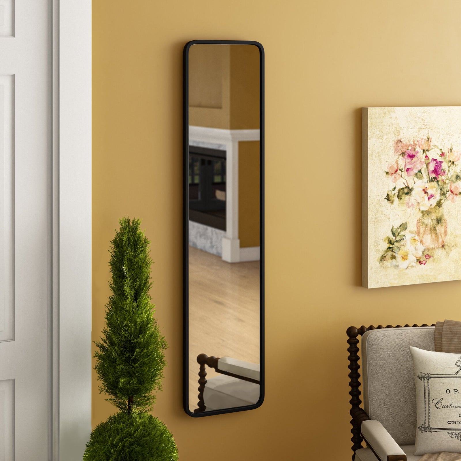 Umbra Hub Leaning Mirror Black 62" x 14.5"