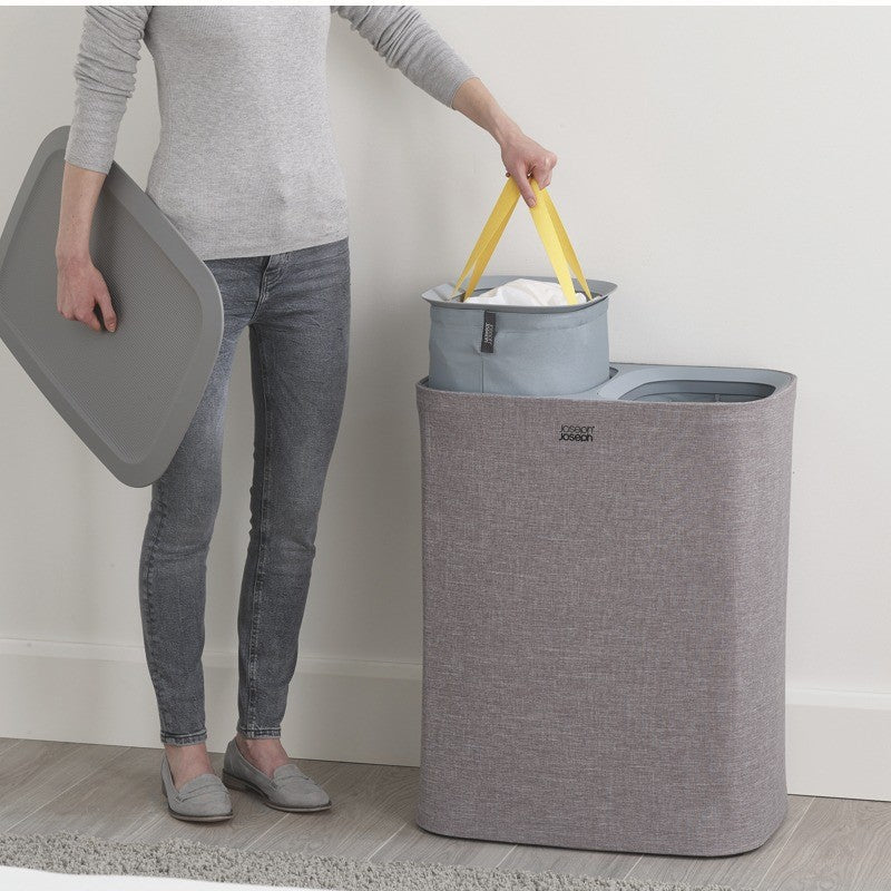 Joseph Joseph Tota Duo Laundry Basket - 90 L Grey