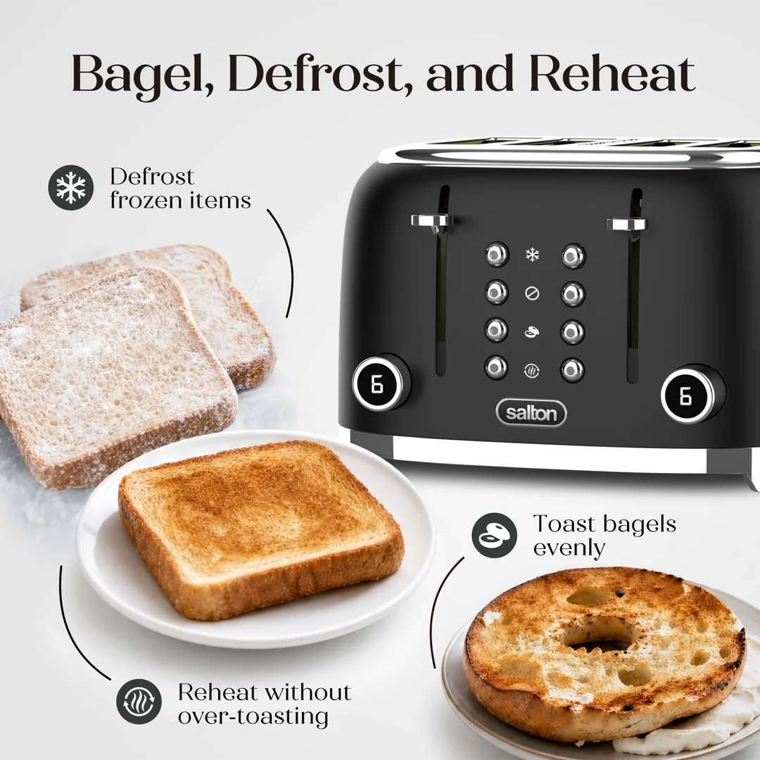 Salton NuRetro 4-Slice Digital Toaster - Black
