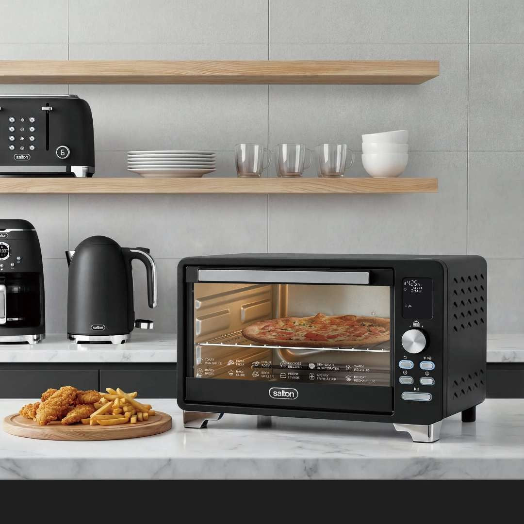 Salton NuRetro Digital Air Fryer Toaster Oven - Black