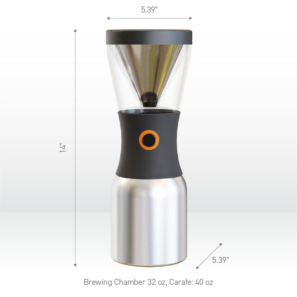 Asobu Silver Cold Brew Coffee Maker 34oz