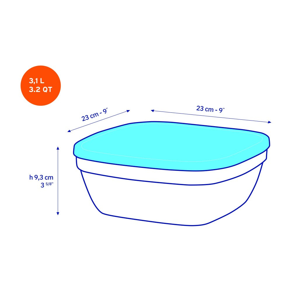 Duralex Freshbox Stackable Square Food Container