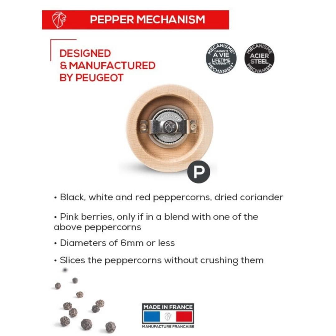 Peugeot Boreal Beech Wood Pepper Mill 8" - iQ living