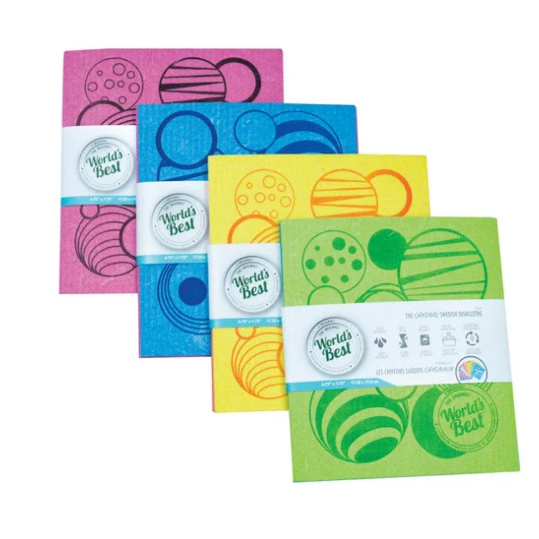 World's Best Swedish Dish Cloth Set Of 3 - Assorted Patterns