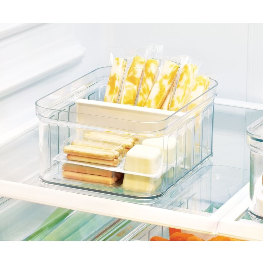 iDesign Crisp Divided Produce Storage Bin White