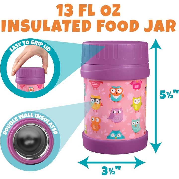 Bentology 3-In-1 Food Jar Lunch Kit - Owl