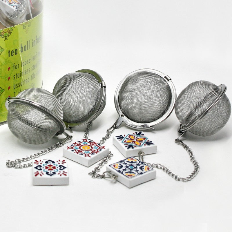 Ch'A Tea Balls With Tile Charm - iQ living