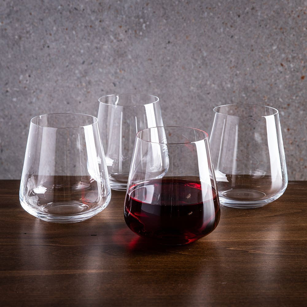 Trudeau Gala Stemless Red Wine Glass Set of 4