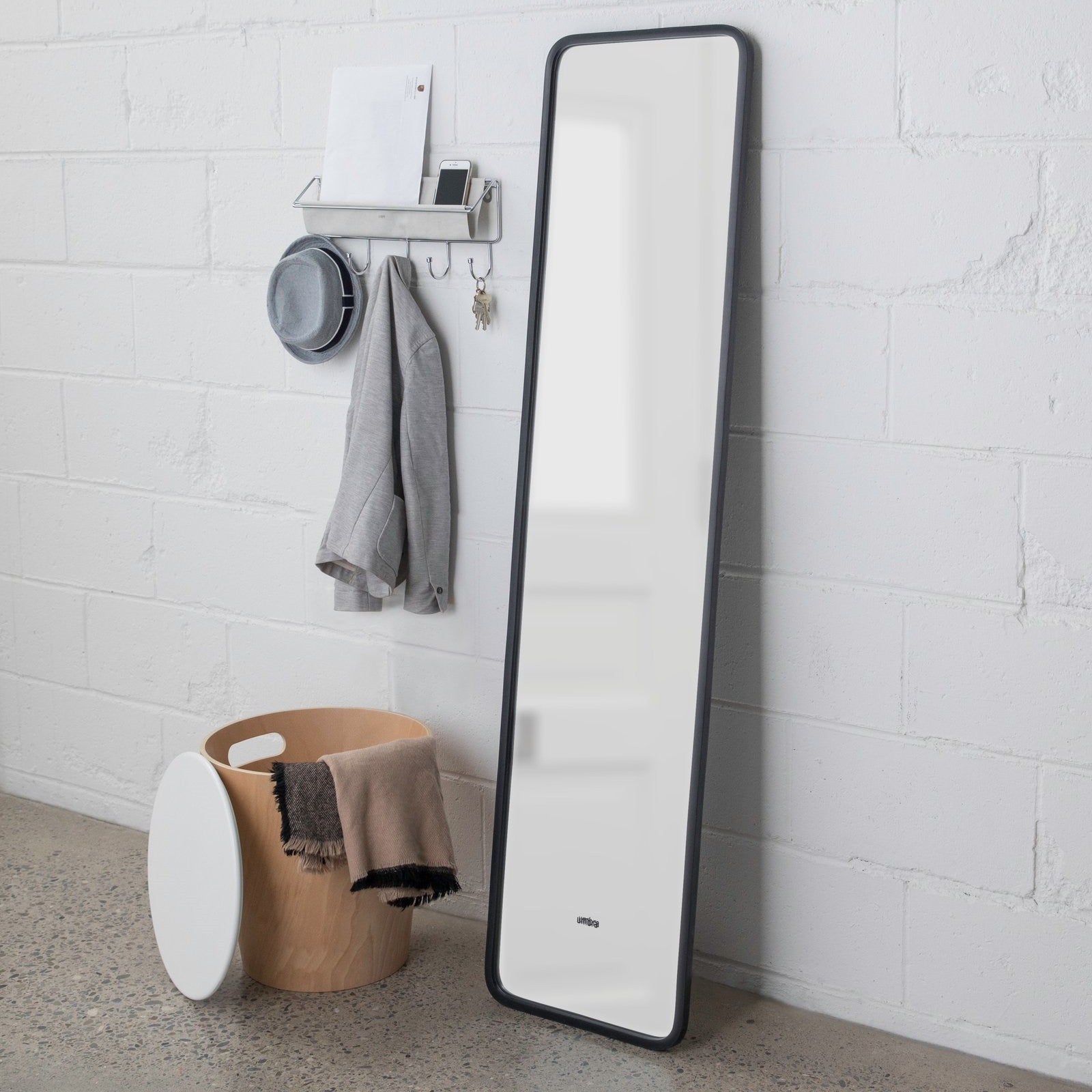 Umbra Hub Leaning Mirror Black 62" x 14.5"