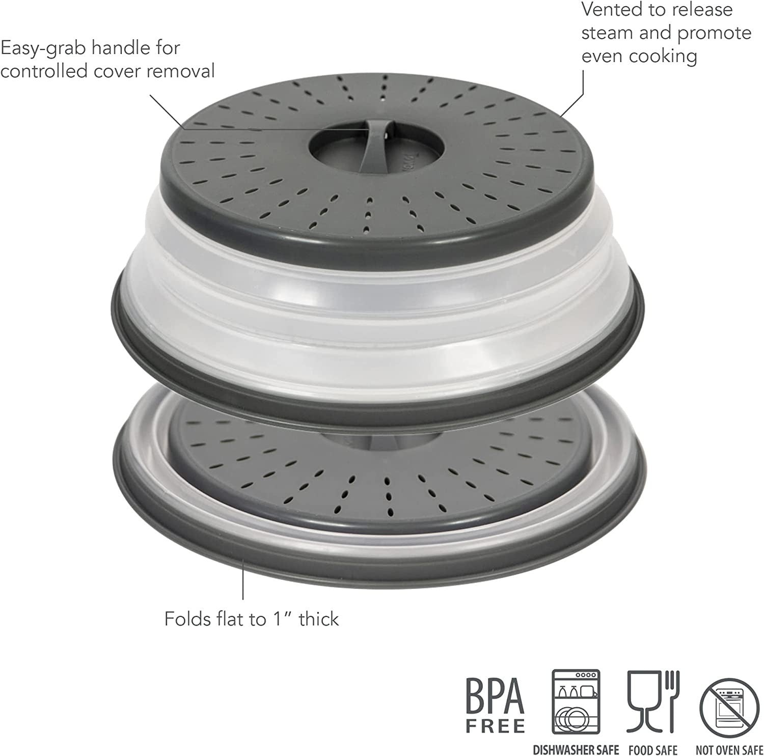 Tovolo Collapsible Microwave Cover Grey - iQ living