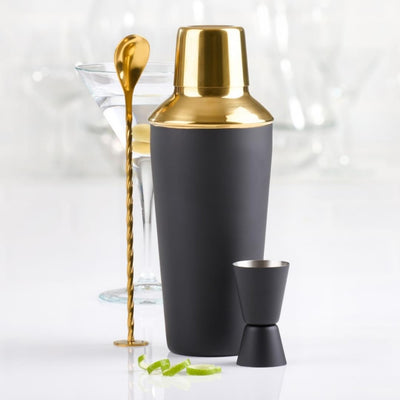 Trudeau Black & Gold Cocktail Shaker Set