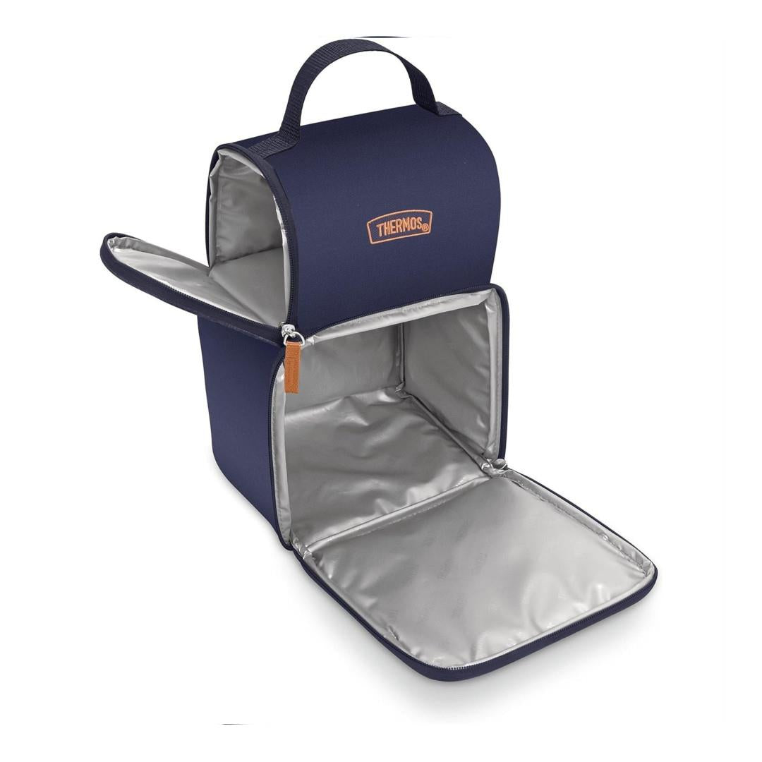 Thermos Dual Plaid Insulated Lunch Bag Navy