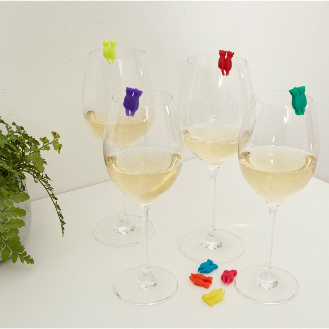Kikkerland Rainbow Cat Drink Markers Set Of 8