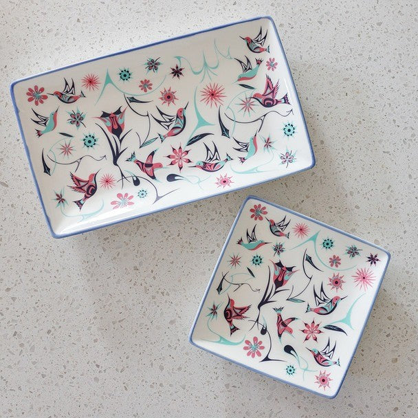 Native Northwest Hummingbird Rectangular Platter