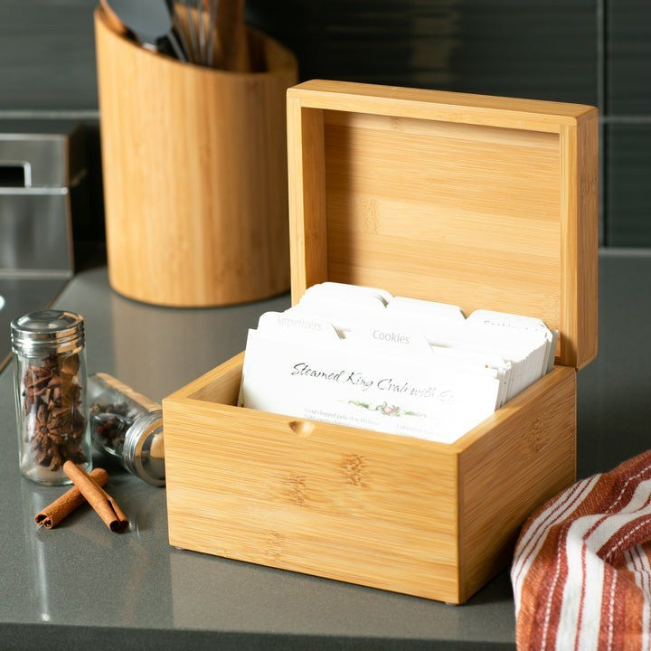 RSVP Bamboo Recipe Box - iQ living