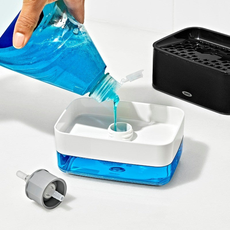 OXO Good Grips Black Soap Dispensing Sponge Holder