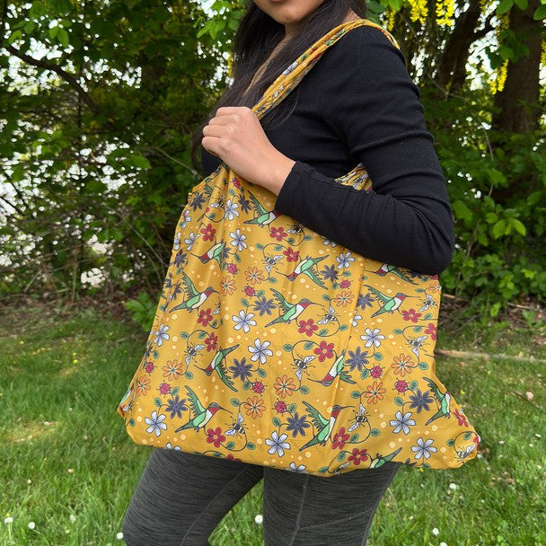 Native Northwest Shopping Bag Yellow Hummingbird