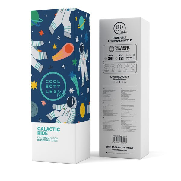 Cool Bottles 17oz Kids Water Bottle - Galactic Ride