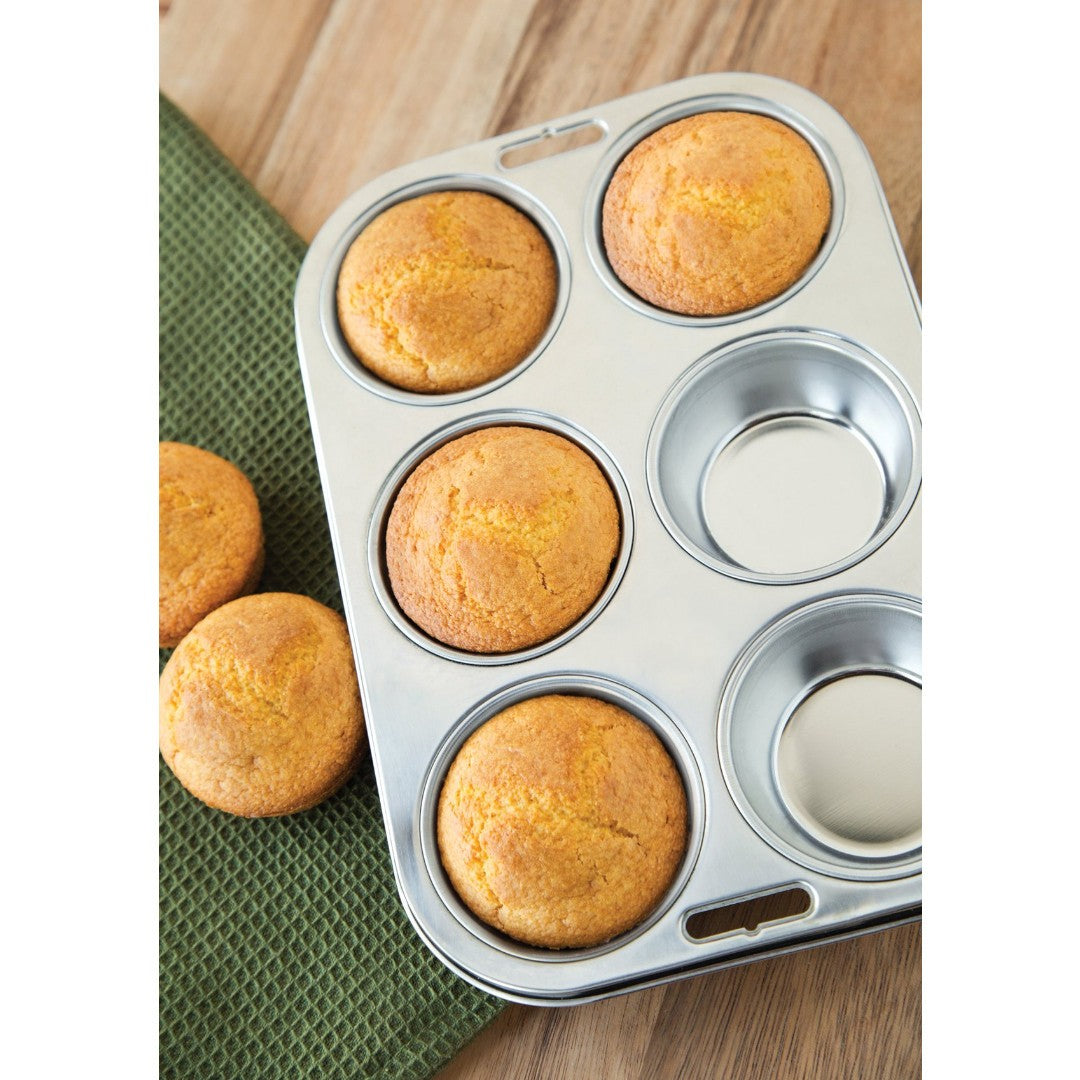 Fox Run Stainless Steel 6 Muffin Pan