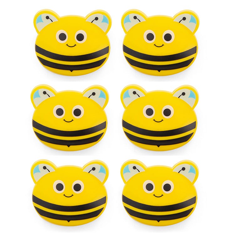 Kikkerland Bumble Bee Bag Clips Set Of 6