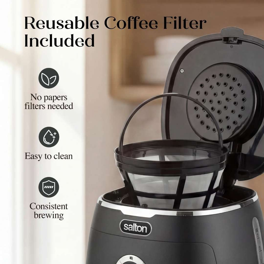 Salton NuRetro 12-Cup Digital Coffee Maker - Black