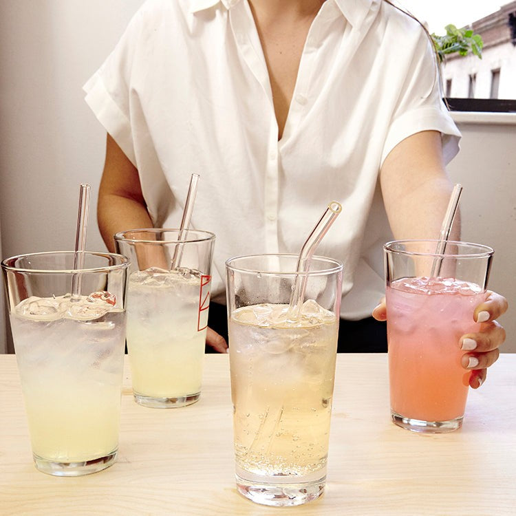 Kikkerland Reusable Glass Straw Set Of 6
