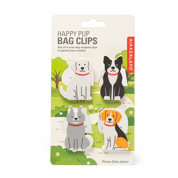 Kikkerland Happy Pup Bag Clips Set Of 4