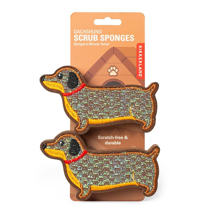Kikkerland Dachshund Scrub Sponge Set Of 2