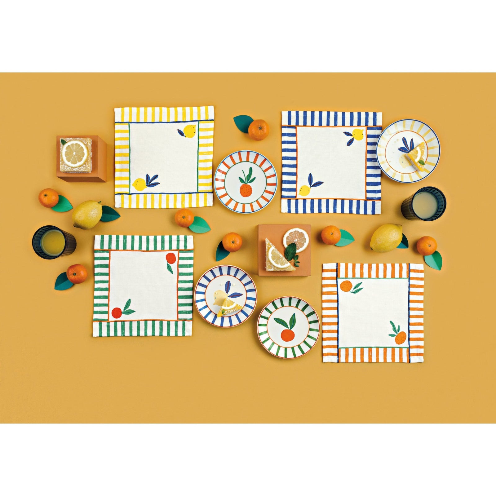 Danica Citrus Burst Cocktail Napkin Set Of 4