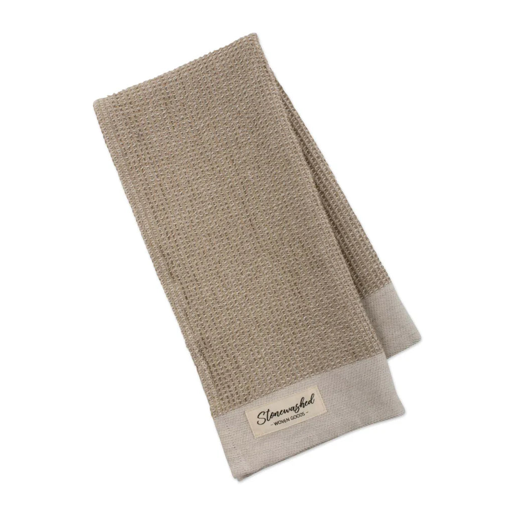 Design Imports Stonewashed Waffle Dishtowel