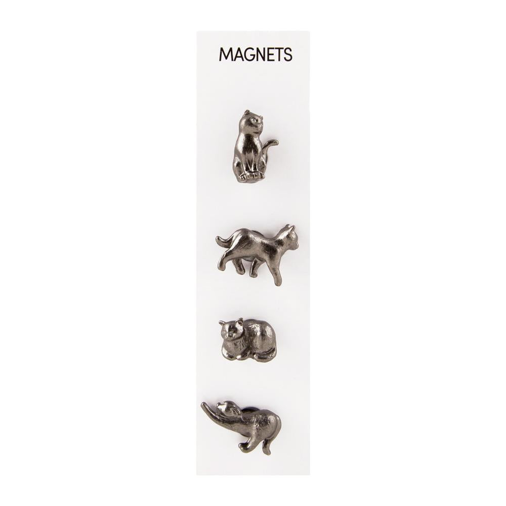 Three by Three Cats Cast Metal Magnet Set