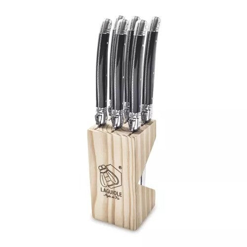 Laguiole Premium Steak Knives Set Of 6 - Black