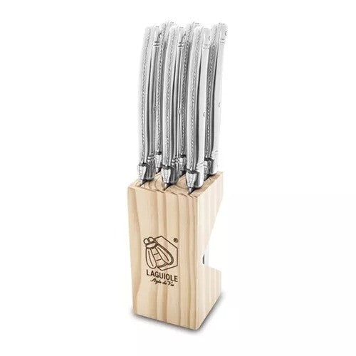 Laguiole Premium Steak Knives Set Of 6 - Silver