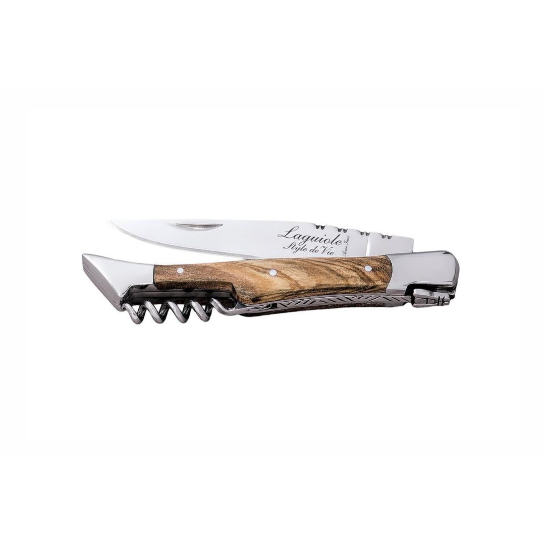 Laguiole Style de Vie Olive Wood Pocket Knife & Corkscrew