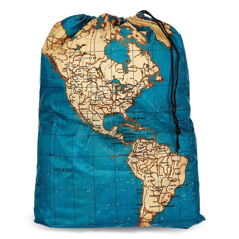Kikkerland Maps Travel Laundry Bag