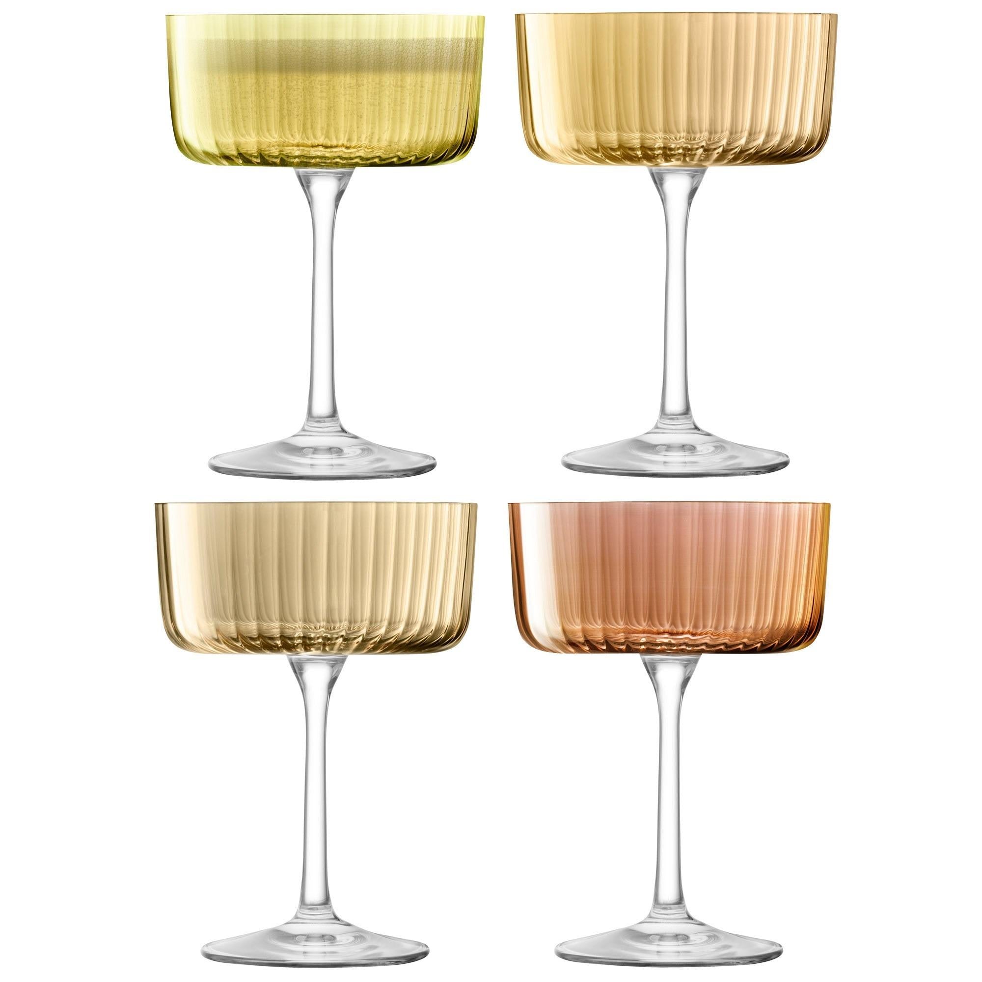 LSA Gems Amber Champagne/Cocktail Glass 230ml Set Of 4