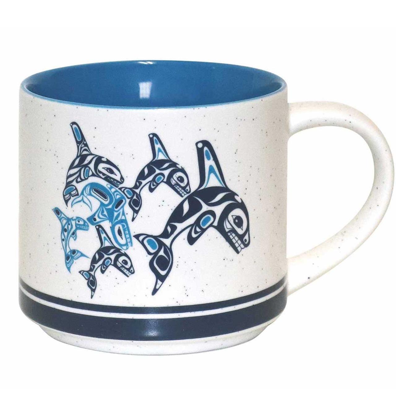 Native Northwest 16oz Ceramic Mug Orca Family