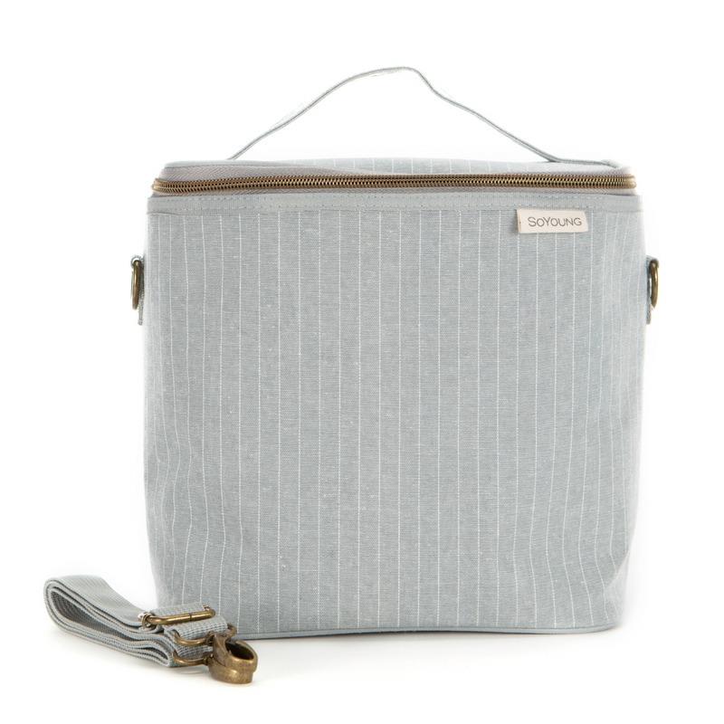 So Young Linen Lunch Poche Pinstripe Heather Grey