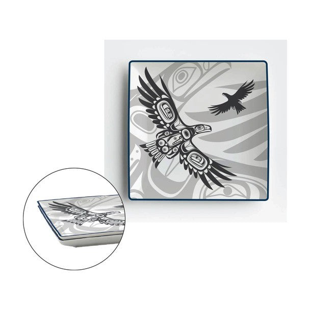 Native Northwest Soaring Eagle Appetizer Plate Set Of 2