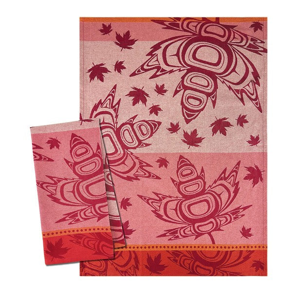 Native Northwest Cotton Tea Towel Red Maple