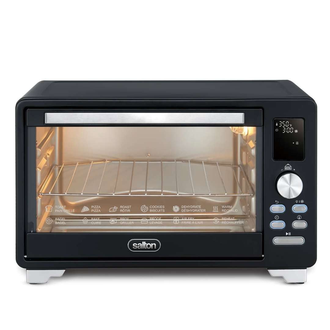 Salton NuRetro Digital Air Fryer Toaster Oven - Black