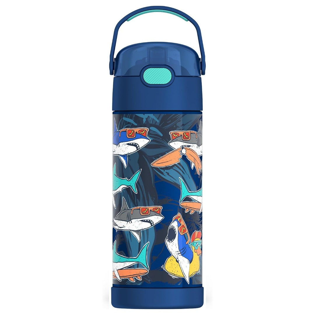 Thermos FUNtainer 14oz Water Bottle Surfin Sharks