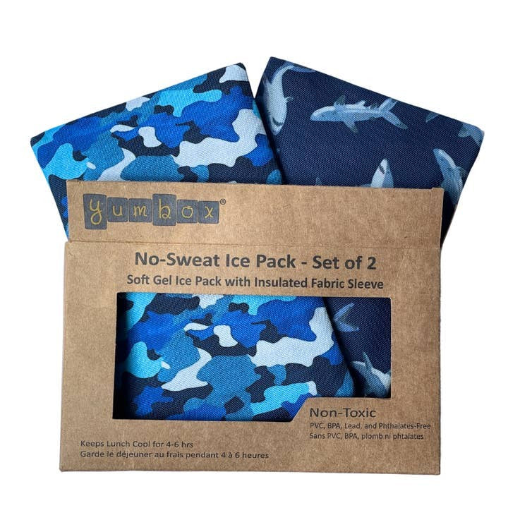 Yumbox Gel Ice Pack Set Of 2 Sharks & Camo
