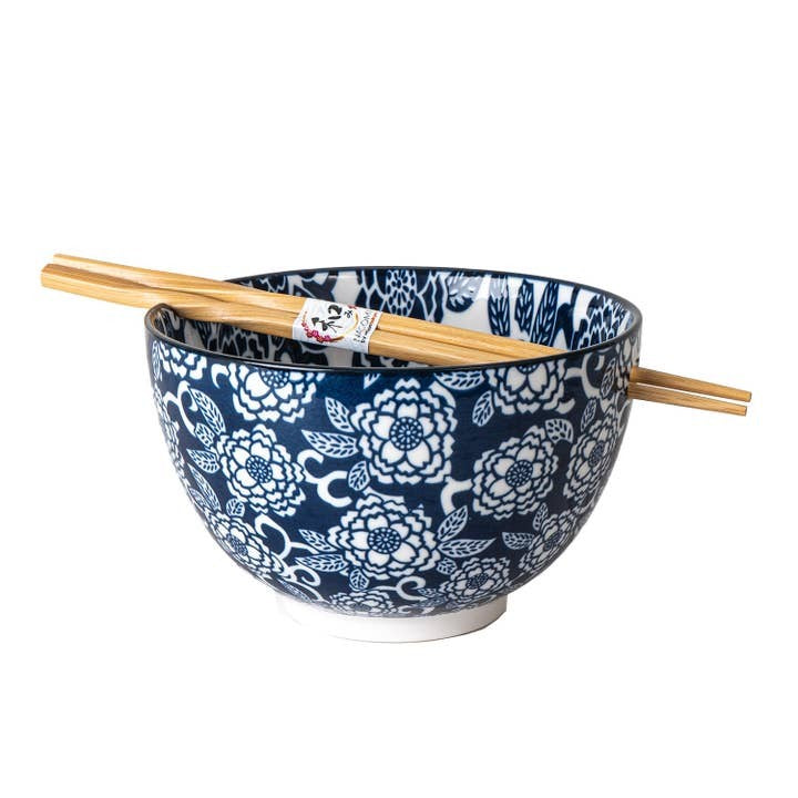 Urban Tokyo 20oz Noodle Bowl & Chopsticks - Botan Flower
