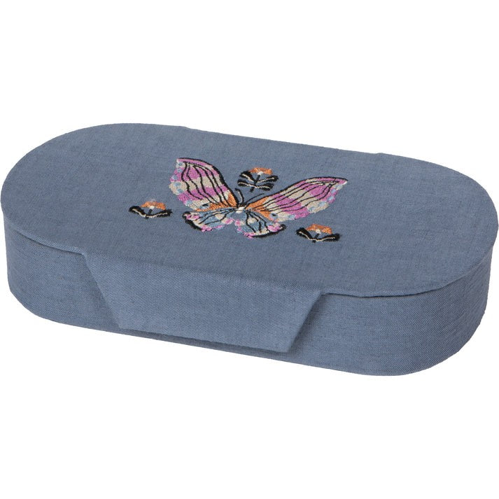 Danica Embroidered Jewelry Box - Aurora Blue