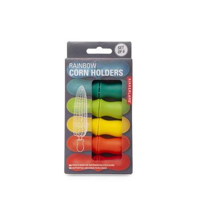 Kikkerland Rainbow Corn Cob Holders Set of 6