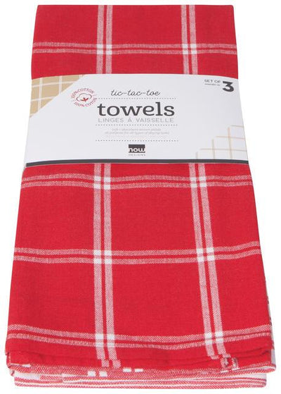 Now Designs Tea Towel Set Of 3 Tic Tac Toe