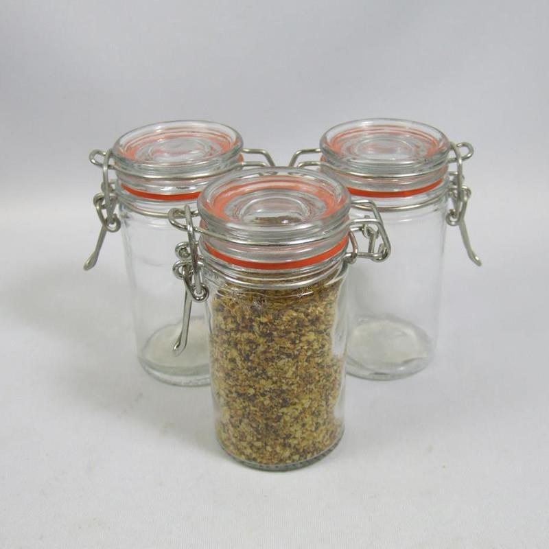 Port-Style Mini Glass Canister with Clamp Lid 60ml